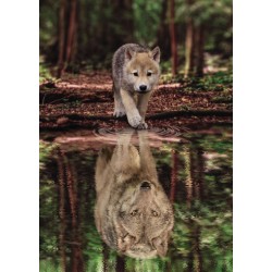 LAST DAY 80% OFF-Wolf and Pup Water Reflection