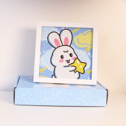 LAST DAY 80% OFF-Wishing Rabbit Diamond Painting Kit For Kids