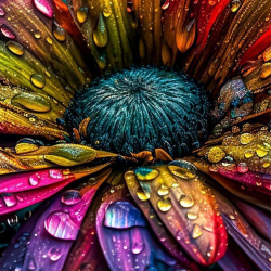 LAST DAY 80% OFF-Brightly colored flower with raindrops